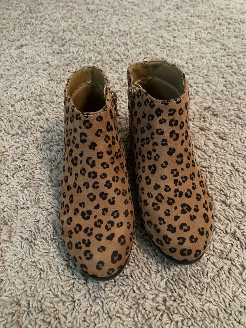 Kids Leopard Ankle Boots cat & Jack size 13